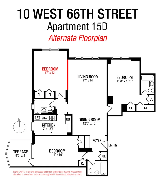 10 West 66th Street   , 15D | floorplan | View 12