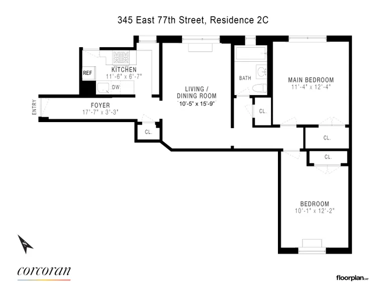 345 East 77th Street, 2C | floorplan | View 6