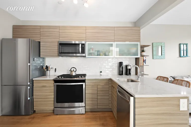 New York City Real Estate | View 516 Classon Avenue, 3C | Sleek kitchen with counterspace and storage | View 3