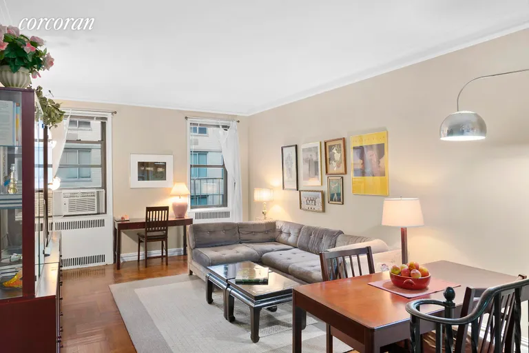 New York City Real Estate | View 225 West 25th Street, 4L | Living Room with Space to Work From Home | View 2
