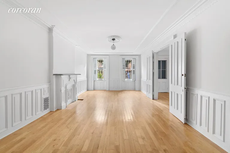 New York City Real Estate | View 223 Greene Avenue | Garden Apartment Living Room | View 11
