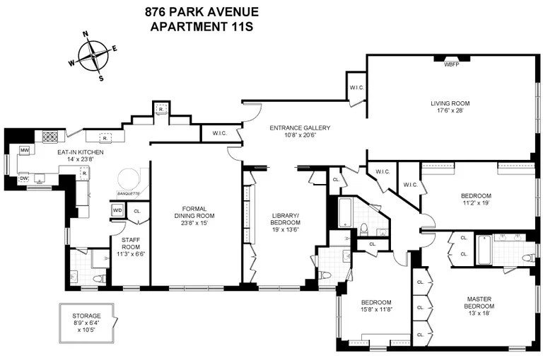 876 Park Avenue, 11S | floorplan | View 12