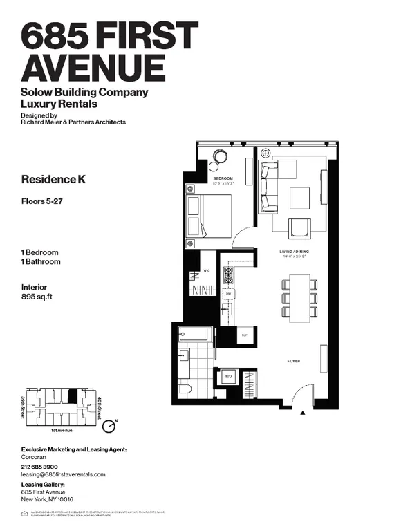 685 First Avenue, 7K | floorplan | View 8