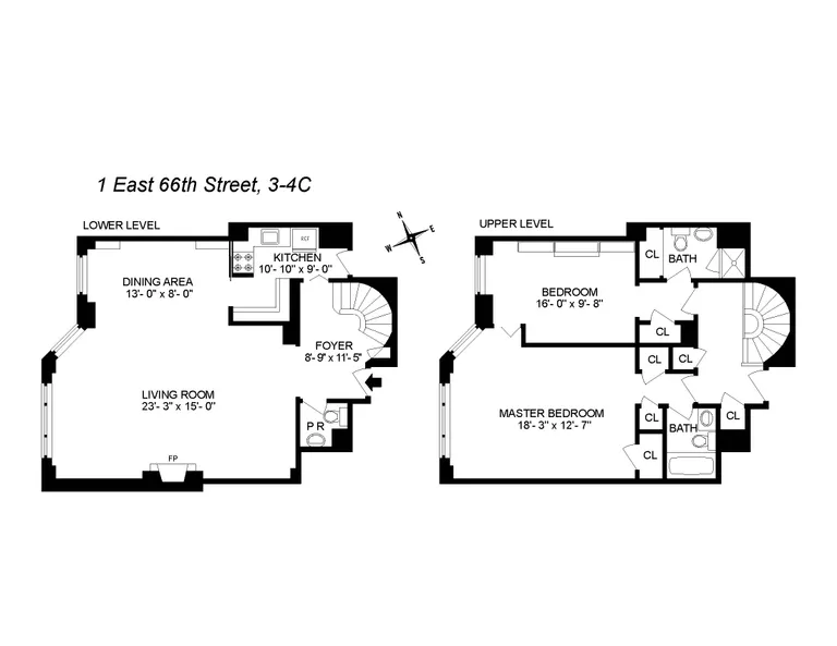 1 East 66th Street, 3/4C | floorplan | View 9