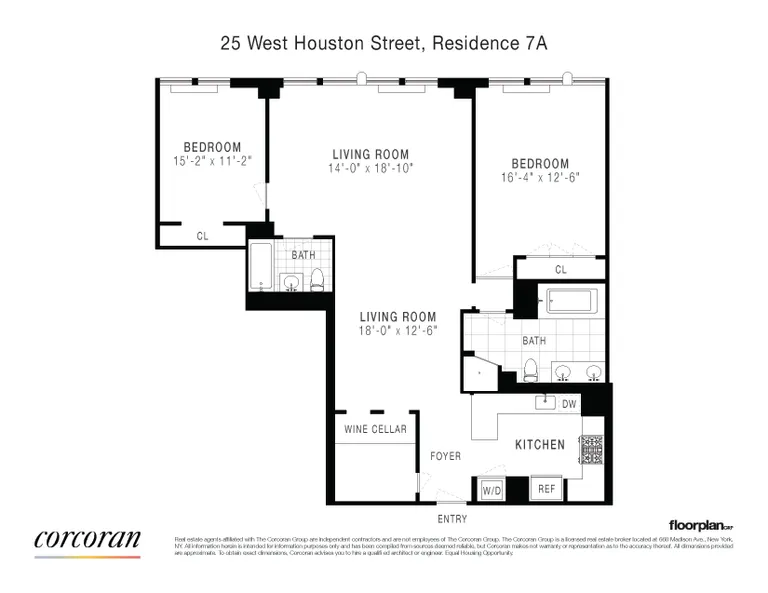 25 West Houston Street, 7A | floorplan | View 6