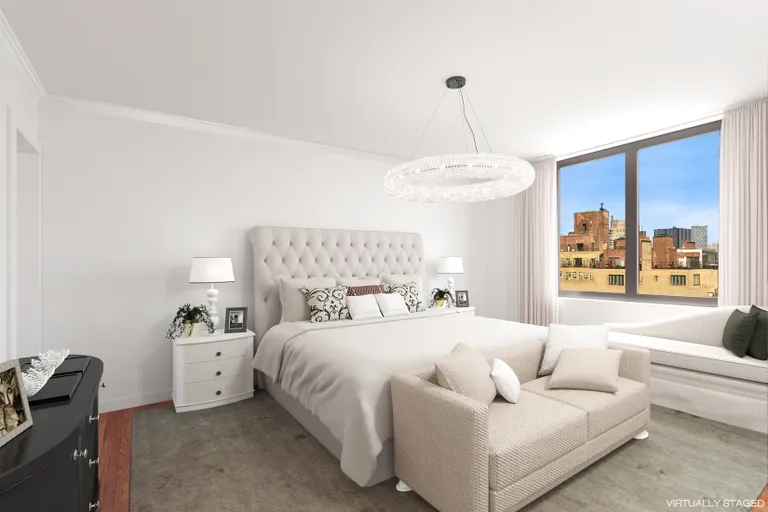 New York City Real Estate | View 115 East 87th Street, 19F | Primary Bedroom - Virtual Staging | View 13