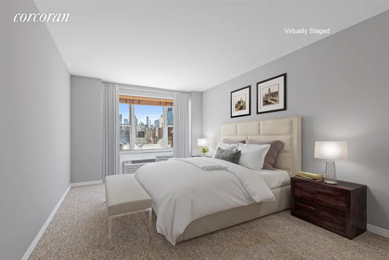 New York City Real Estate | View 440 East 79th Street, 16K | Bedroom Virtually Staged | View 8