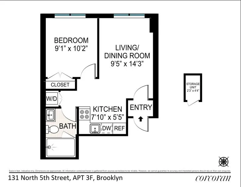 131 North 5th Street, 3-F | floorplan | View 8