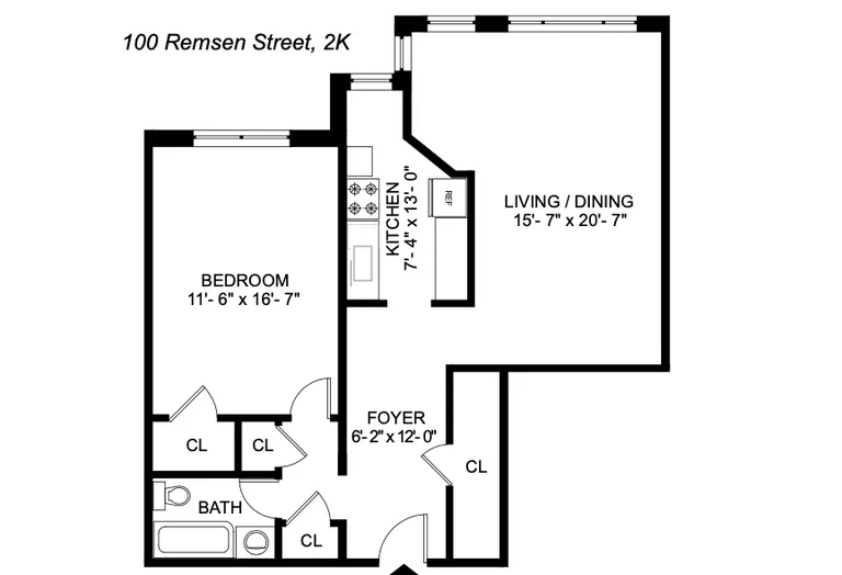 100 Remsen Street, 2K | floorplan | View 8