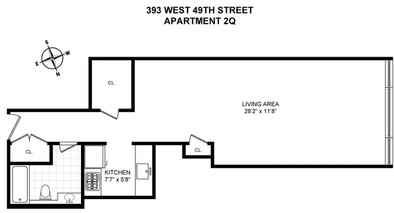 393 West 49th Street, 2Q | floorplan | View 13