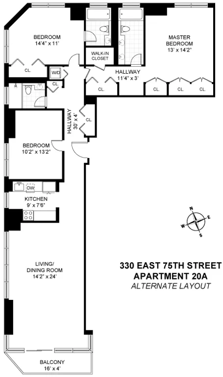 330 East 75th Street, 20A | floorplan | View 13