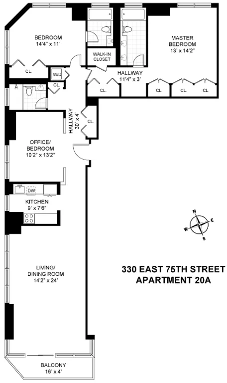 330 East 75th Street, 20A | floorplan | View 11
