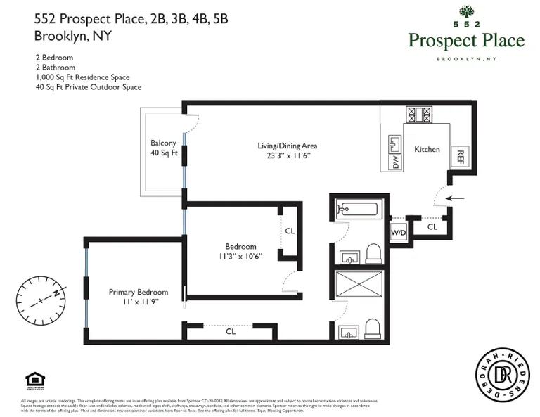 552 Prospect Place, 2B | floorplan | View 14