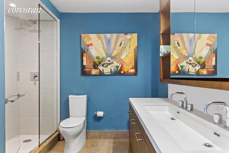 New York City Real Estate | View 225 Rector Place, 11N | Primary Bathroom | View 5