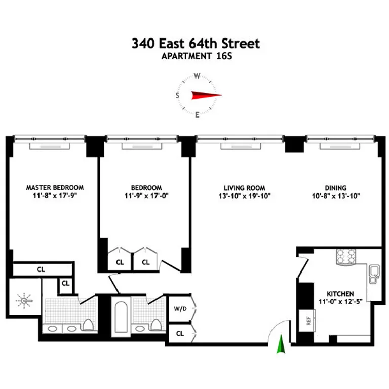 340 East 64th Street, 16S | floorplan | View 7