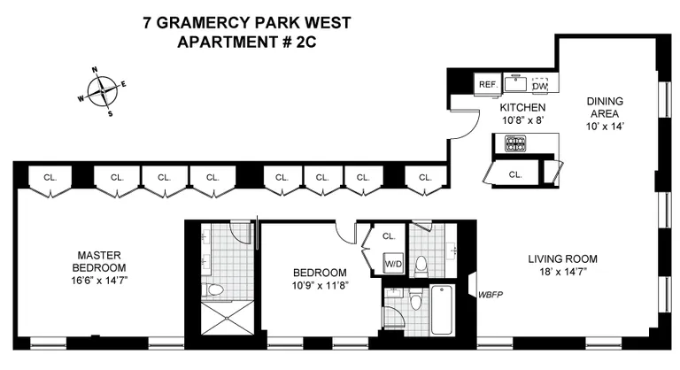 7 GRAMERCY PARK WEST, 2C | floorplan | View 9