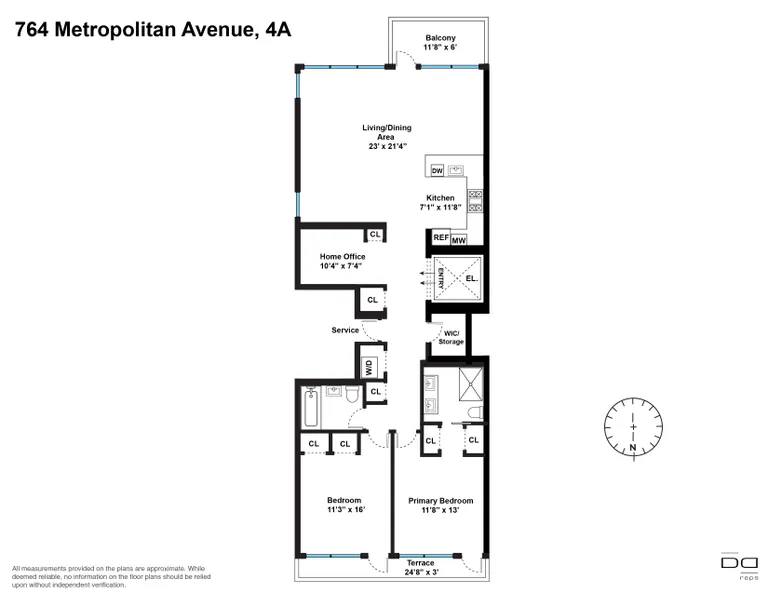 764 Metropolitan Avenue, 4A | floorplan | View 14