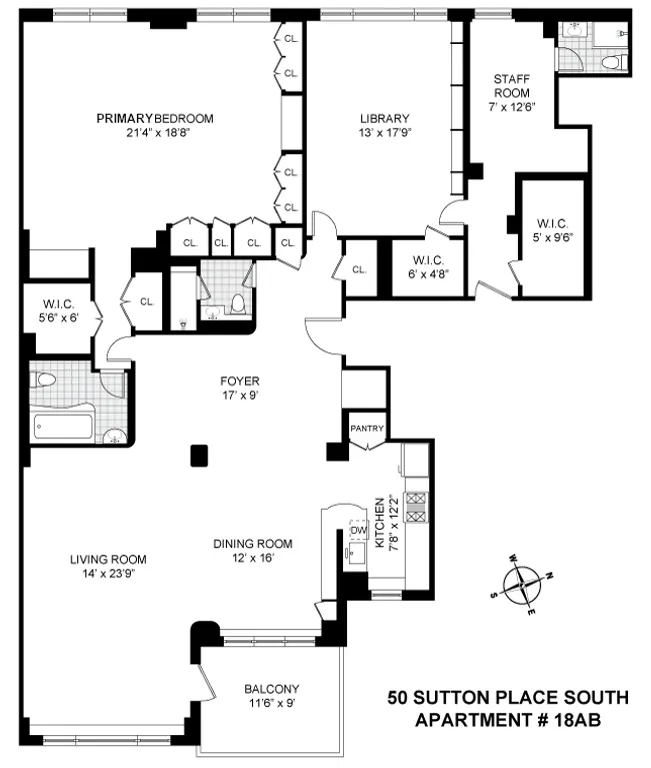 50 Sutton Place South, 18A/B | floorplan | View 8