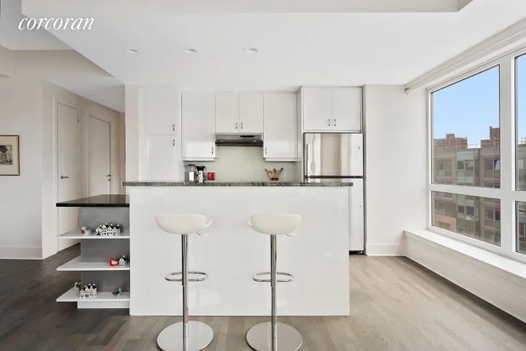 New York City Real Estate | View 440 Kent Avenue, 15A | Counter with stools | View 5