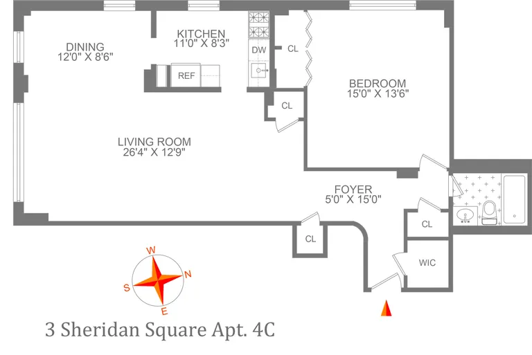 3 Sheridan Square, 4C | floorplan | View 9