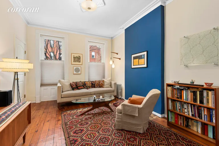 New York City Real Estate | View 461 11th Street | The garden-level living room has beautiful light. | View 7