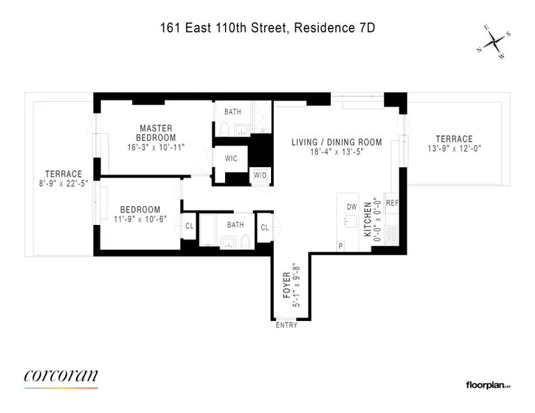 161 East 110th Street, 7D | floorplan | View 10