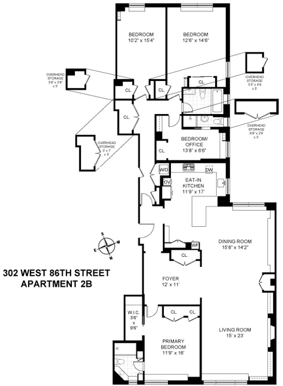 302 West 86th Street, 2B | floorplan | View 9