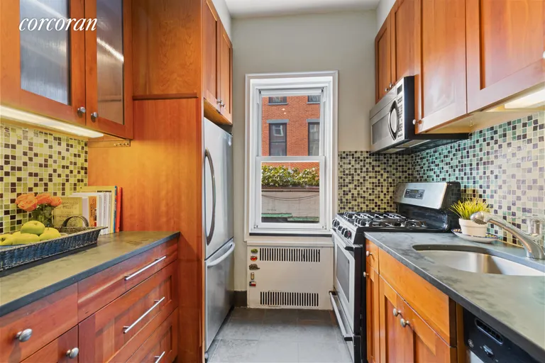 New York City Real Estate | View 25 Plaza Street West, 1L | Windowed Kitchen | View 6
