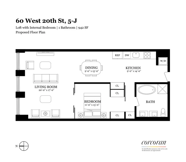 60 West 20th Street, 5J | floorplan | View 6