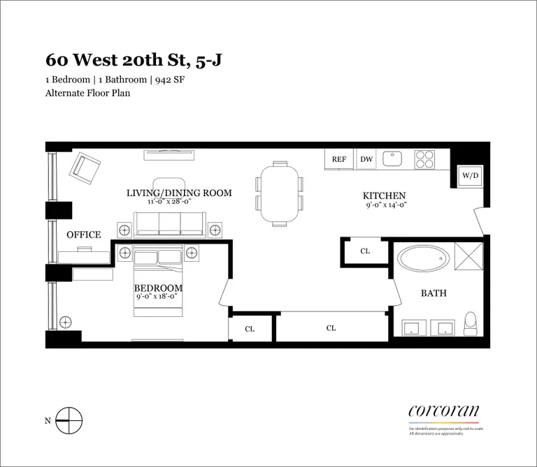 60 West 20th Street, 5J | floorplan | View 8