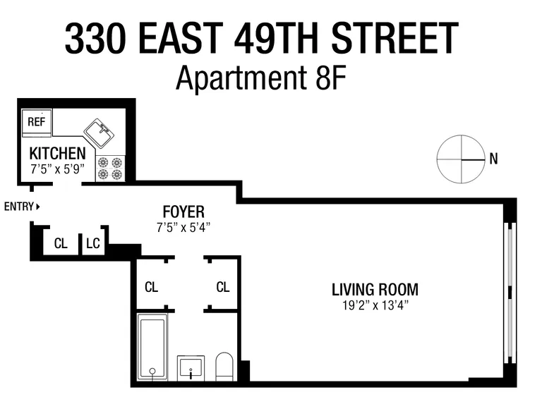 330 East 49th Street, 8F | floorplan | View 5