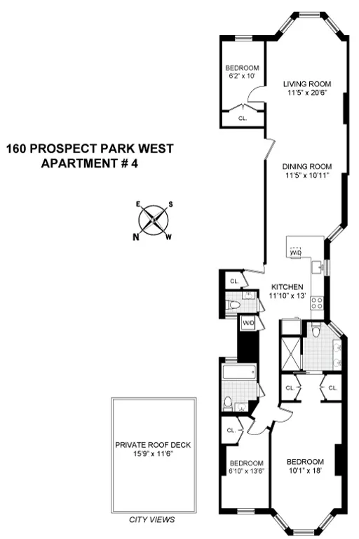 160 Prospect Park West, 4 | floorplan | View 12