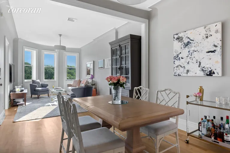 New York City Real Estate | View 160 Prospect Park West, 4 | Dining room looking into living | View 2