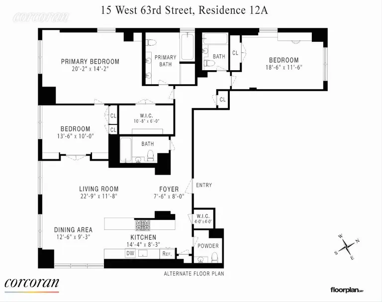 15 West 63rd Street, 15A | floorplan | View 22