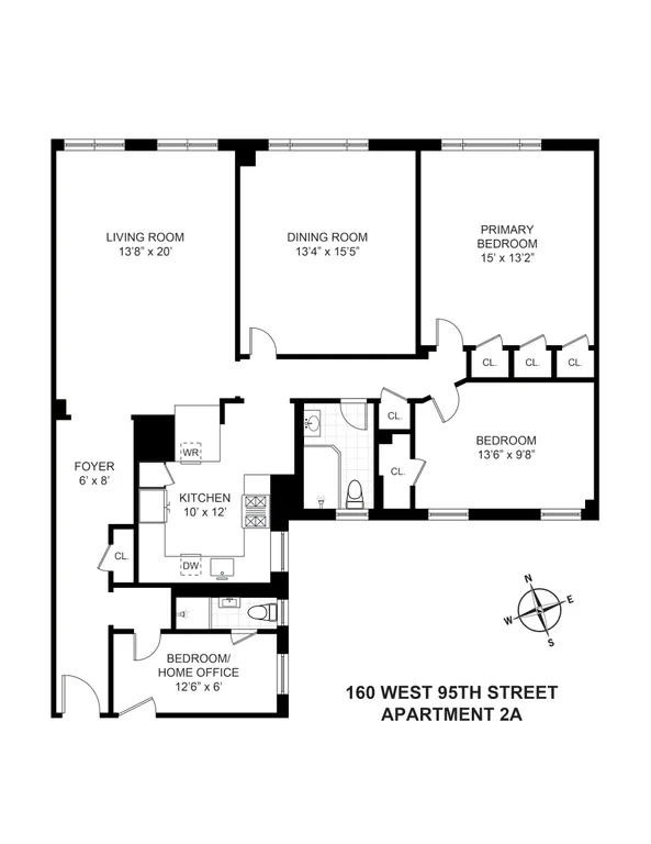 160 West 95th Street, 2A | floorplan | View 15