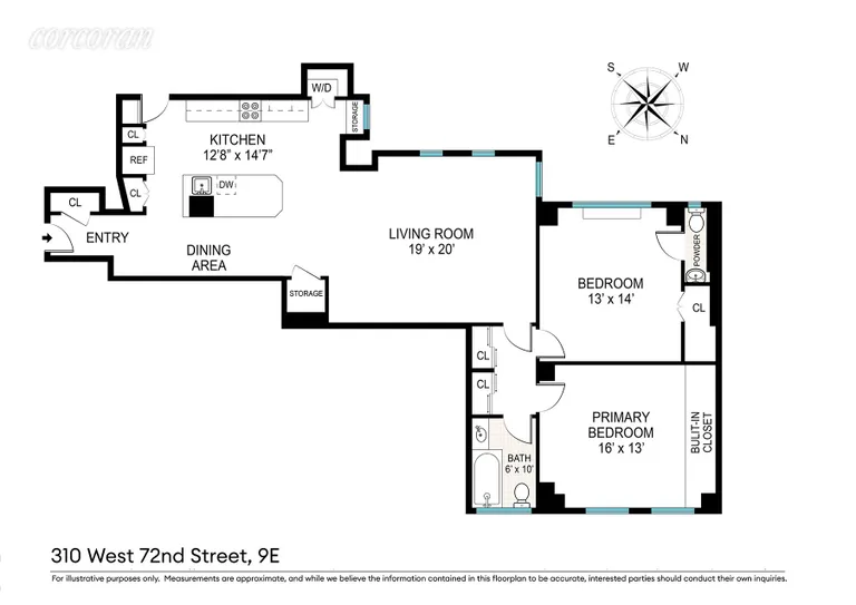 310 WEST 72ND STREET, 9E | floorplan | View 8