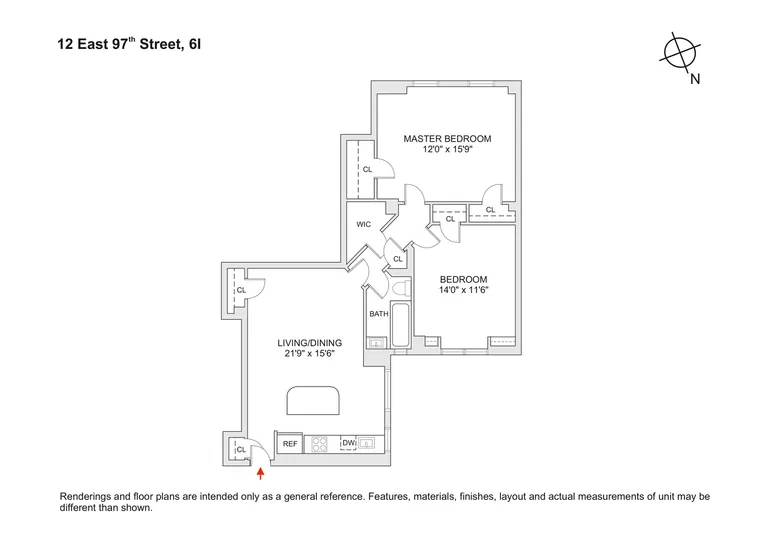 12 East 97th Street, 6I | floorplan | View 10