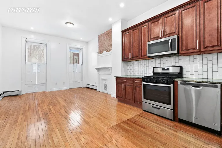 New York City Real Estate | View 690 Decatur Street | parlor floor living/kitchen | View 3