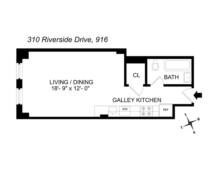 310 Riverside Drive, 816 | floorplan | View 5