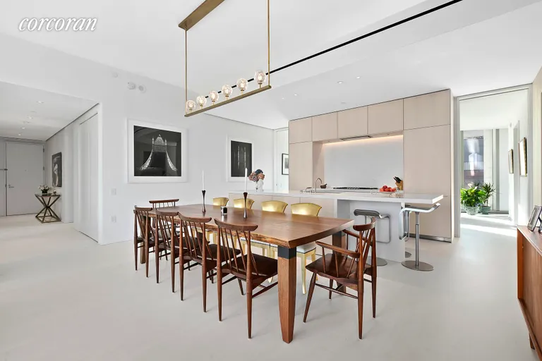 New York City Real Estate | View 160 Leroy Street, NORTH5A | Dining in Living Room | View 6