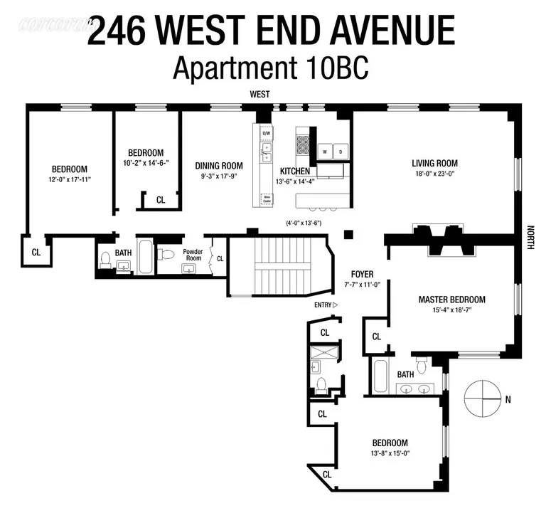246 West End Avenue, 10BC | floorplan | View 15