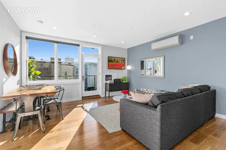 New York City Real Estate | View 1149 Bedford Avenue, 4B | Living Room & Dining Room (South an | View 3