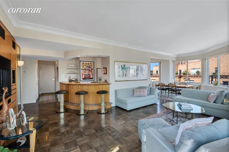 New York City Real Estate | View 200 East 78th Street, PHC | Living room with Bar  | View 2