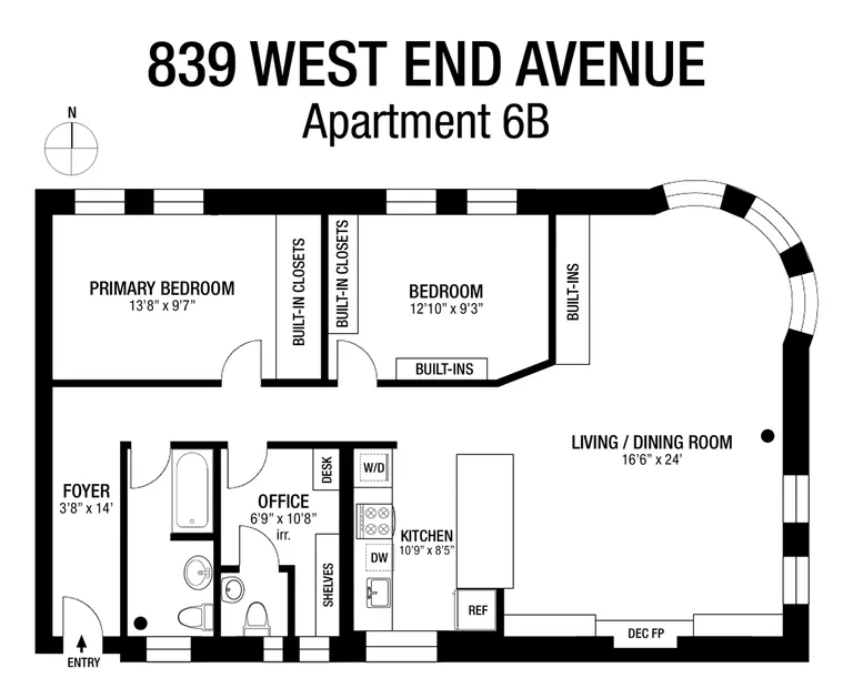 839 West End Avenue, 6B | floorplan | View 10