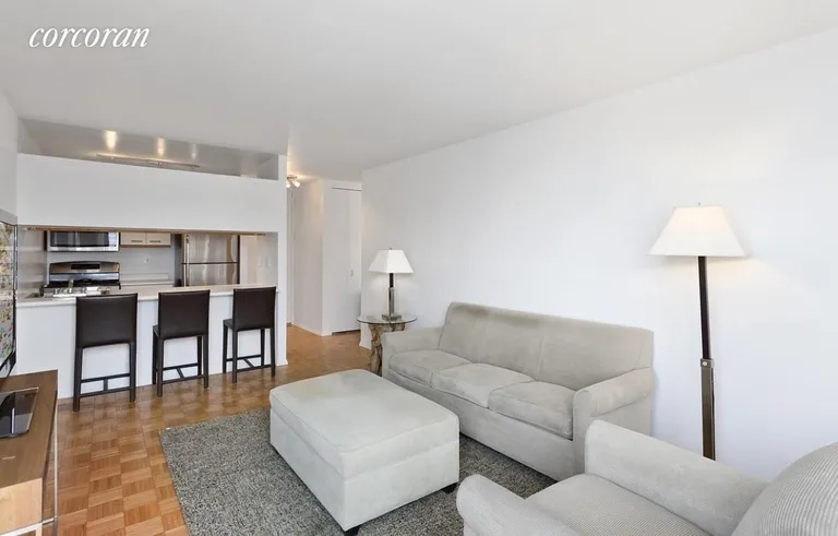 New York City Real Estate | View 350 West 50th Street, 22D | Living Room | View 2