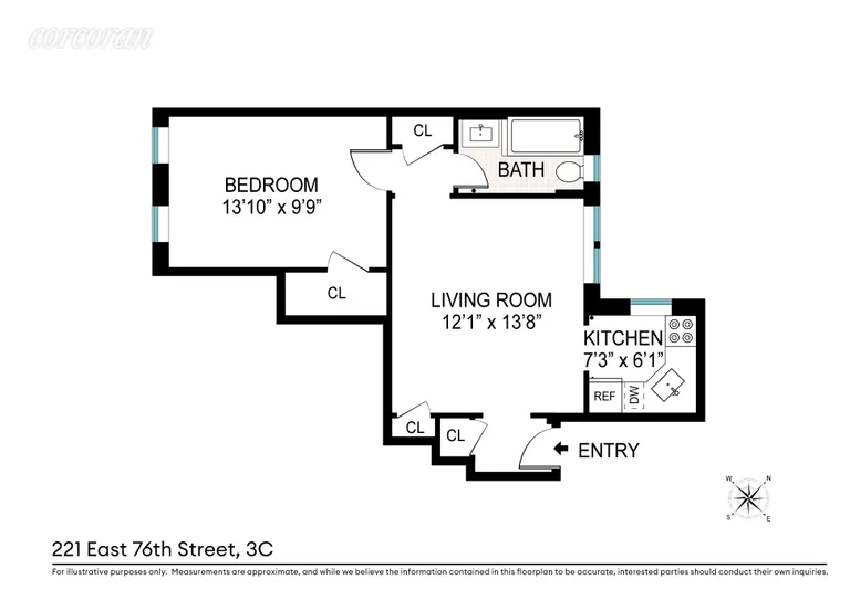 221 East 76th Street, 3C | floorplan | View 8