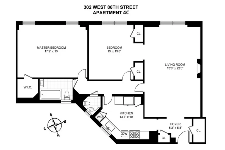 302 West 86th Street, 4C | floorplan | View 12