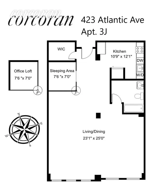 423 Atlantic Avenue, 3J | floorplan | View 5