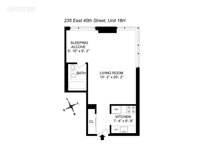 235 East 40th Street, 16H | floorplan | View 6