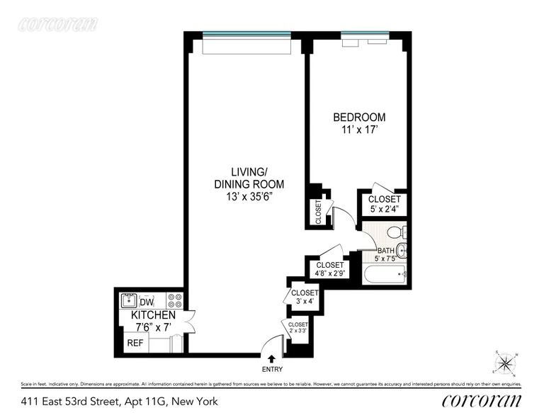 411 East 53rd Street, 11G | floorplan | View 5